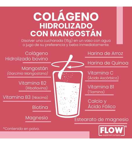 Colageno Mangostan 500 Grs Flow Sabor Natural