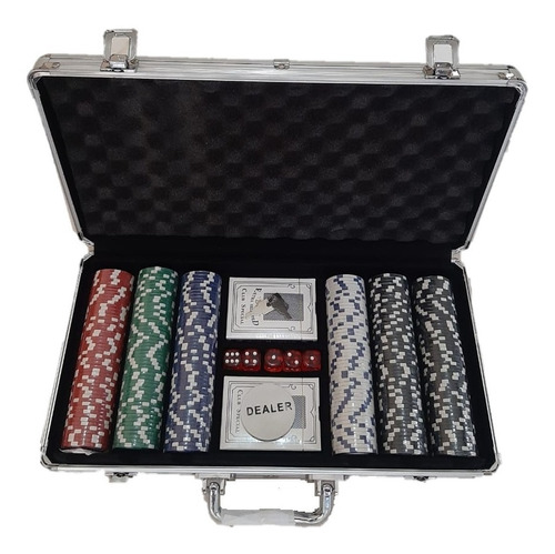 Set Kit Juego Póker Con Maleta 300 Fichas 11,5 Gramos Casino