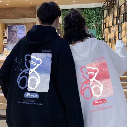 Sudadera Moderna Con Capucha Y Forro Polar Con Estampado De Osos