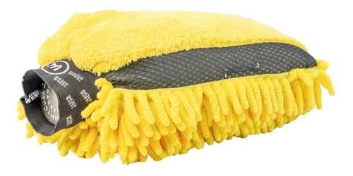 Guante De Microfibra Doble Para Lavado De Autos Sin Rayones Color Amarillo