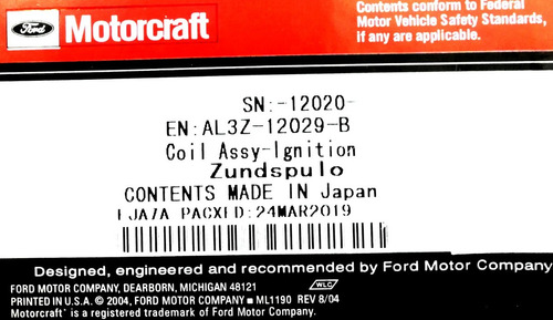 Bobina Motorcraft F150 F250 F350 Super Duty 6.2 2010 A 2017