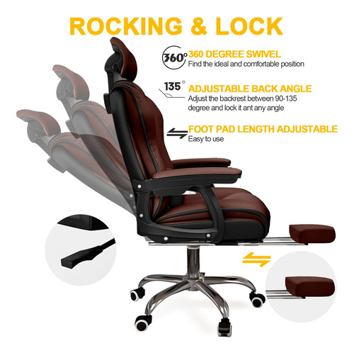 Silla Gerencial Apoyo Lumbar Y Pies Reclinables