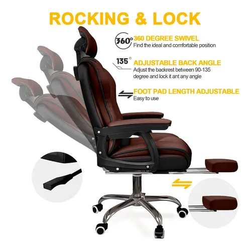 Silla Gerencial Apoyo Lumbar Y Pies Reclinables