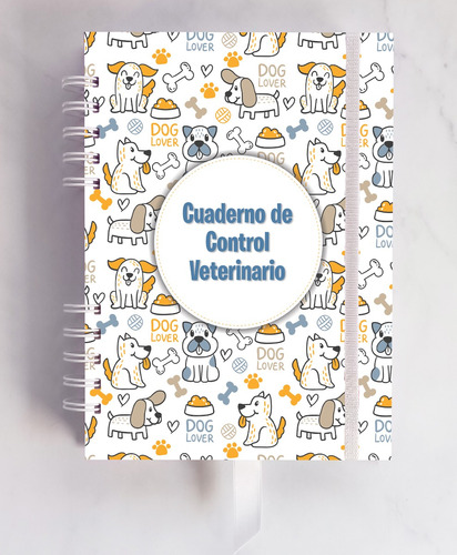 Cuaderno Veterinario Perros Tamaño A5 Tapa Dura Cierre Elast