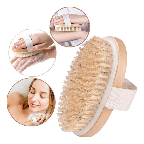 Escova Corporal Esfoliante Circulação Remove Pele Morta Cor Completa Bege