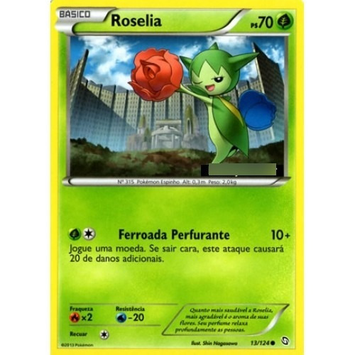 Roselia - Pokémon Planta Comum - 13/124 - Pokemon Card Game