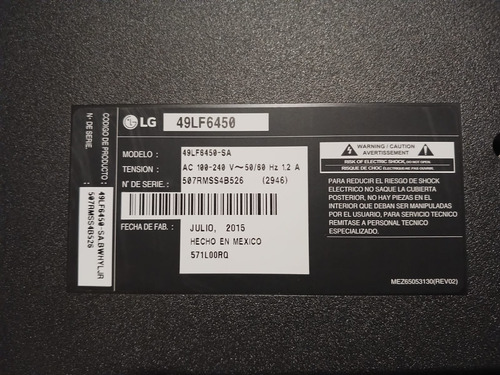 Smart Tv Lg 49lf6450 Usado Funciona Con 4 Manchas Blancas