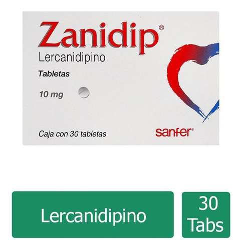 Zanidip 10 Mg Caja Con 30 Tabletas