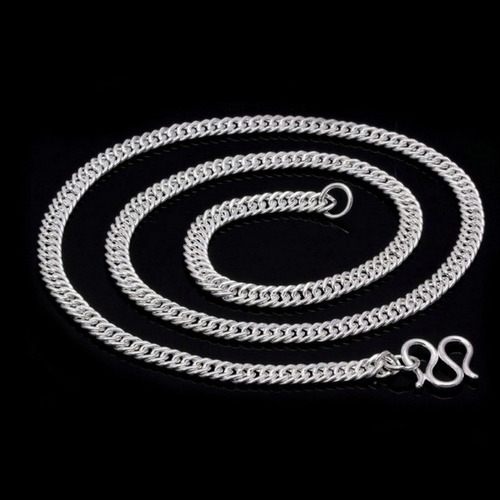 Cadena De Cuello Tipo Látigo Robusta De Plata Pura 990 Para