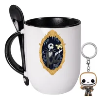 Comprar Taza Jack Skellington Con Cuchara El Extraño Mundo De Jack Negro Jack Skellington