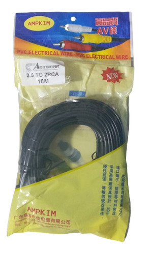 Cable De Audio 1 Plug 3.5 Mm Macho A 2 Rca 10 Mts American