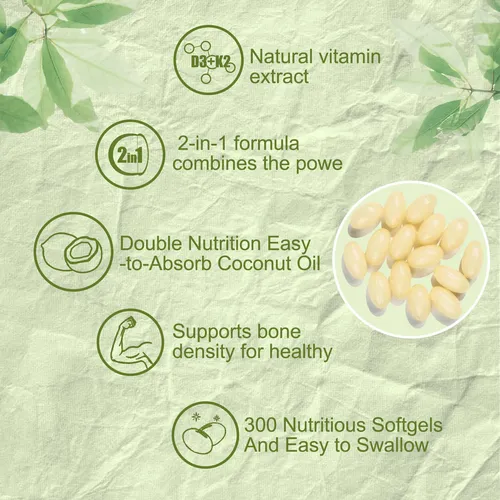 Willbin Suplemento De Vitamina D3 K2 2 En 1, 10000 Ui Vit D3