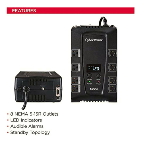Cyberpower Cp600lcd Ups Con Lcd Inteligente 600 Va 340 W Avr