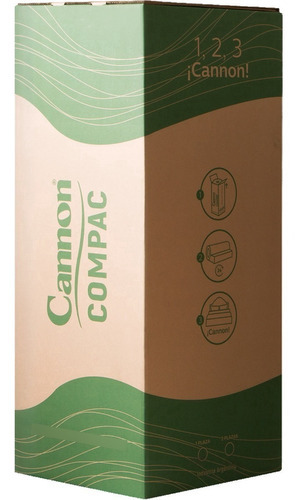 Colchón 1 plaza de espuma Cannon En Caja Compac blanco y gris - 80cm x 190cm x 25cm