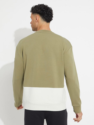 Polerón Color Block Interlock Verde Calvin Klein