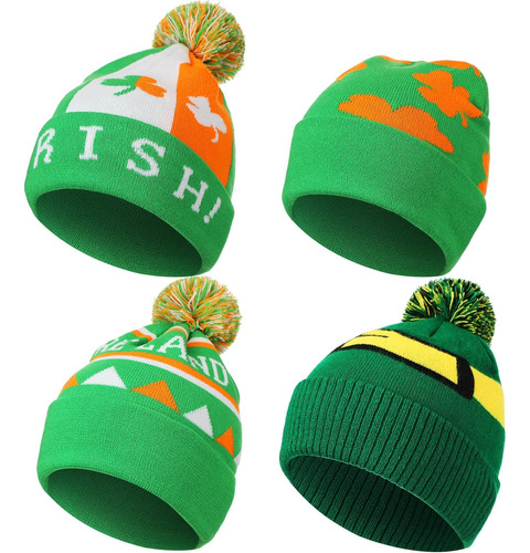 4 Piezas Sombreros Del Día De San Patricio Gorros De Trébol