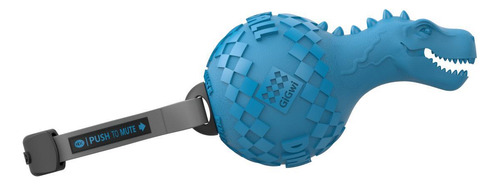 T-rex Dinoball Com Squeaker Push To Mute Para Cão Azul Claro