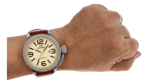 Reloj Para Hombre Tw Steel *clasico*. Café Plateado Amarillo (Usado)