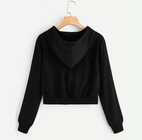 Poleron Crop Corto Mujer Algodon Nacional