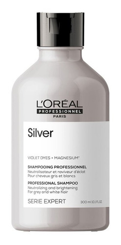 Shampoo Loreal Silver Matizador 300ml Grises, Blancos, Canas