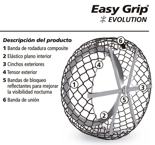Imagen 4 de 12 de Cadena Para Nieve Tela Red Easy Grip Evo 8 Michelin Evo8
