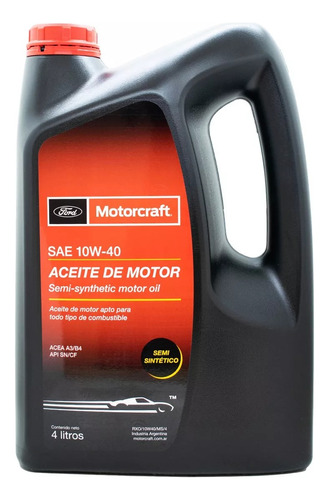 Aceite De Motor Semi-sintético Motorcraft Sae 10w-40 4lts