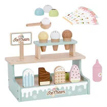 Comprar Juego de helados para niñas | Juguete de helados con accesorios de madera | 18 piezas | Juguete de paletas y helados para niños y niñas de 3+ años | Mágicamente
