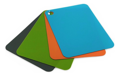 Tablas Plasticas X4 Flexibles Carne Verdura Pescado 34cm Color Azul Flexible