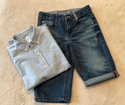 Lote Ropa Niño, Talle 10 Camisa Gap + Bermudas De Jean