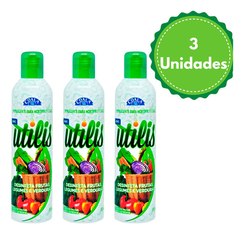 Desinfetante Para Hortifrutícolas 300ml Coala 3 Unidades