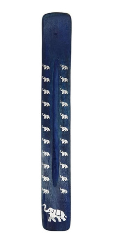 Incensário Vareta De Madeira Com Elefante Azul 26cm
