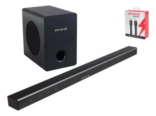 Imagen 1 de 10 de Parlante Para Tv Led Aiwa 2.1 Con Subwoofer Inalambrico