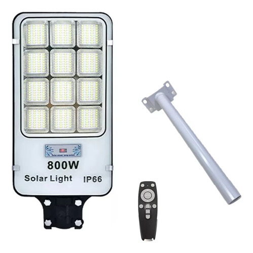 Foco Solar 800w Potente Luz Led Exterior + Soporte Blanco