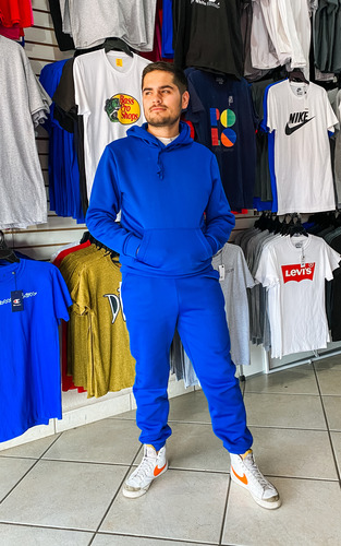 Conjunto Deportivo 1 Color Liso Sudadera Y Pants De Hombre