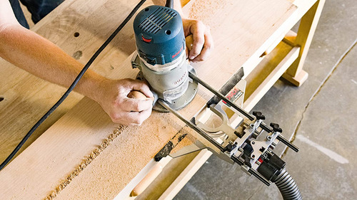 Bosch Ra1054 Deluxe Router Edge Guide Con Cubierta De Ext...