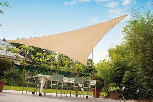 Imagen 4 de 6 de Toldo Vela Malla Sombra Triangular 5mx5mx5m