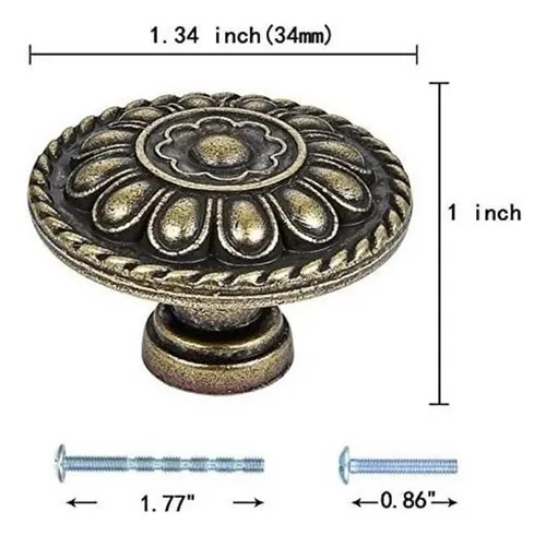 10 Tiradores De Laton Antiguo - Bronce