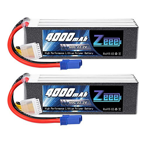 Zeee 22.2v 60c 4000mah 6s Lipo Bateria Con Conector Ec5 Para