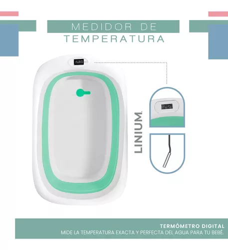 Tina Bañera Para Bebe Plegable con Termometro Viaje Portatil