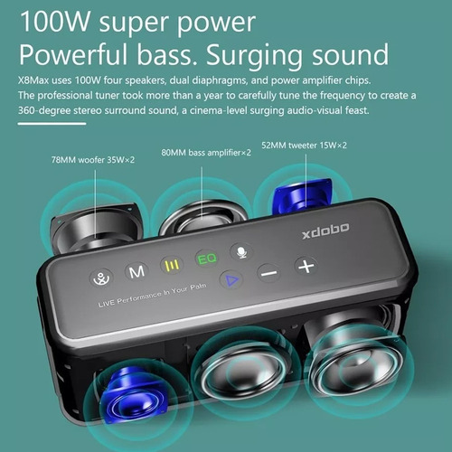 Bocina Xdobo X8 Max Portátil Con Bluetooth Waterproof I