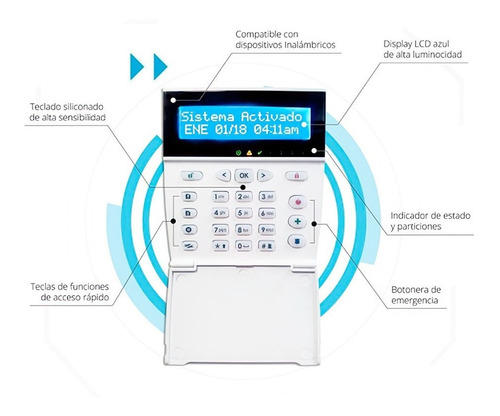 Imagen 2 de 2 de Teclado Lcd Para Panel Alarma Casa Alonso Garnet G-lcd732
