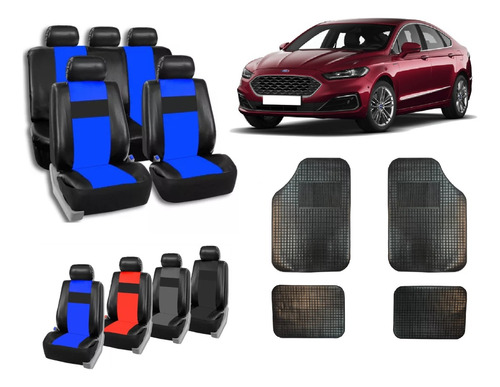 Fundas Cubre Asiento Cuerina Para Ford Mondeo + Alfombra 4 P