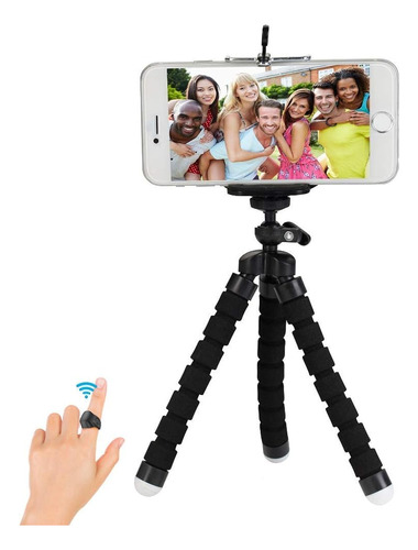 My Clik Ring Blk Bluetooth Selfie / Video Remote Con Trípode