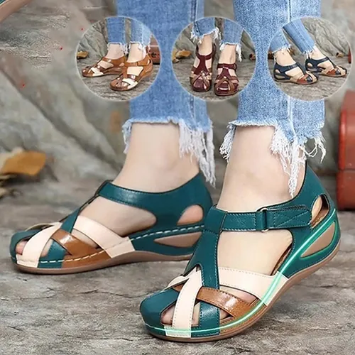 Sandalias Ortop dicas Mujer Zapatos Retro Redondo Dedo Cuotas