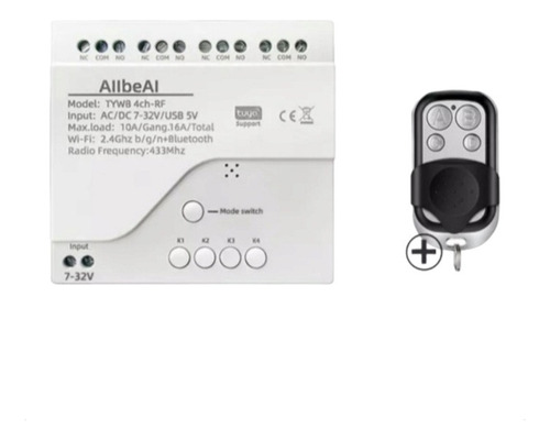 Interruptor Inteligente 4 Canales Wifi, 1 Control Remoto Rf