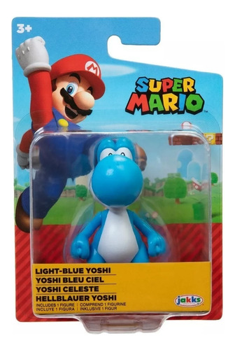 Muñeco Figura Mario Bros Nintendo Yoshi Celeste 7cm 40456 