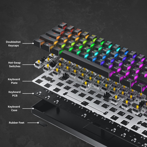 Teclado Mecánico Para Juegos Gk61 61 Teclas Rgb Gateron Opti