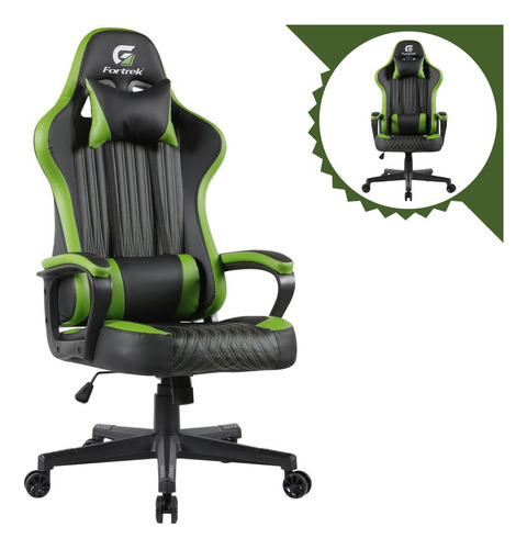 Cadeira Escritório Gamer Ergonômica Reclinável Em Couro