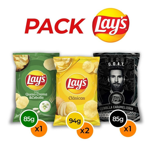 Imagen 1 de 4 de Pack Lays X 264 Gr | Snack Picada 
