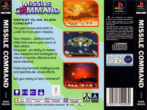 Missile Command Ps1 Original Novo - Defenda A Cidade